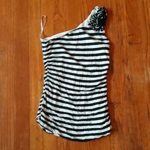 Black and white blouse